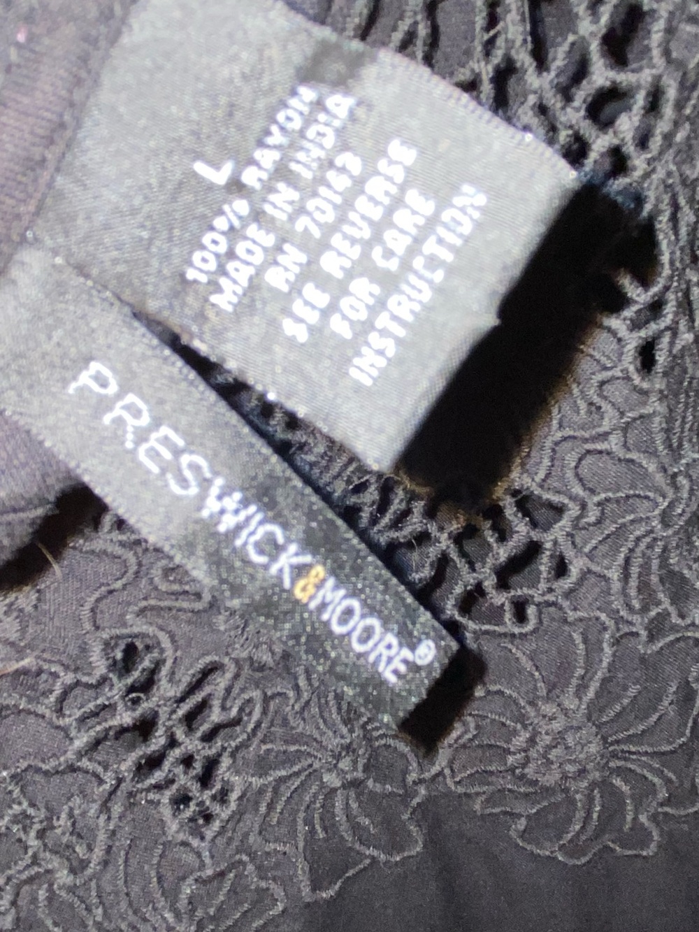 PRESWICK & MOORE Sleeveless Lace Blouse. SZ L - Picture 3 of 3